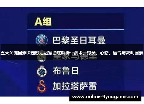 五大关键因素决定欧冠冠军归属解析：战术、球员、心态、运气与裁判因素