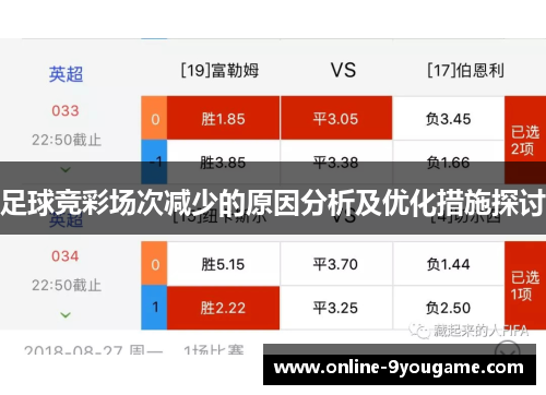 足球竞彩场次减少的原因分析及优化措施探讨 足球竞彩场次减少的原因分析及优化措施探讨