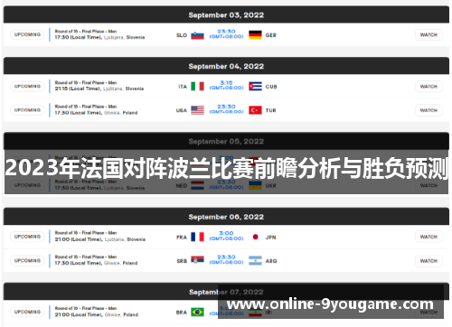 2023年法国对阵波兰比赛前瞻分析与胜负预测 2023年法国对阵波兰比赛前瞻分析与胜负预测